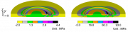硬化プロセス中の面内方向応力（変形倍率5）.png