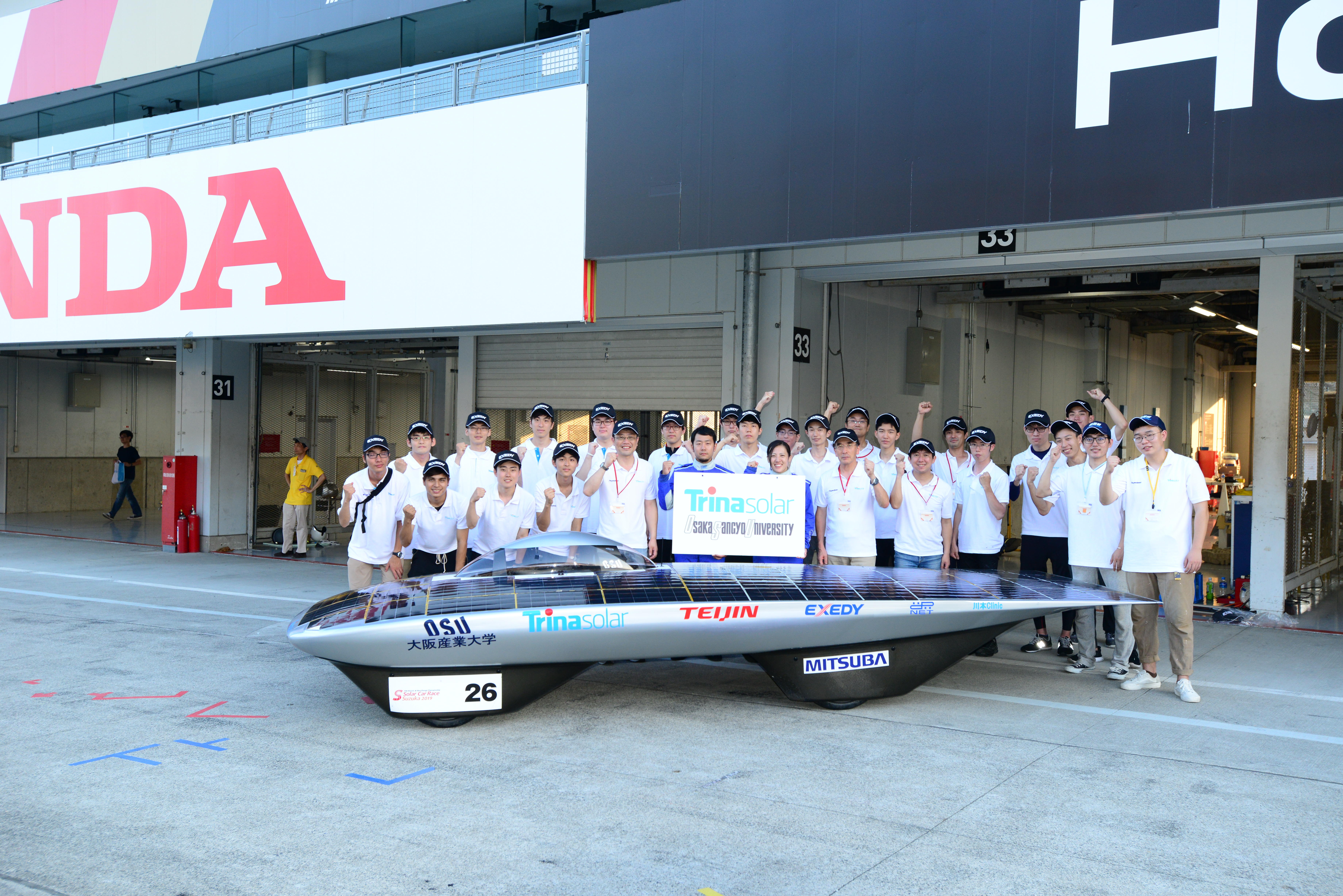 大阪産業大学ソーラーカープロジェクトが「ソーラーカーレース鈴鹿2019」で総合2位 -- ドリームクラスでは優勝