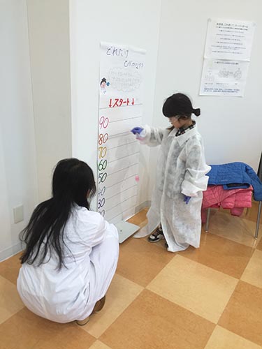 工学部環境科学科の学生たちが福島県相馬郡新地町の復興イベント「春休みわくわく！理科実験教室2017」に参加 -- 大阪電気通信大学