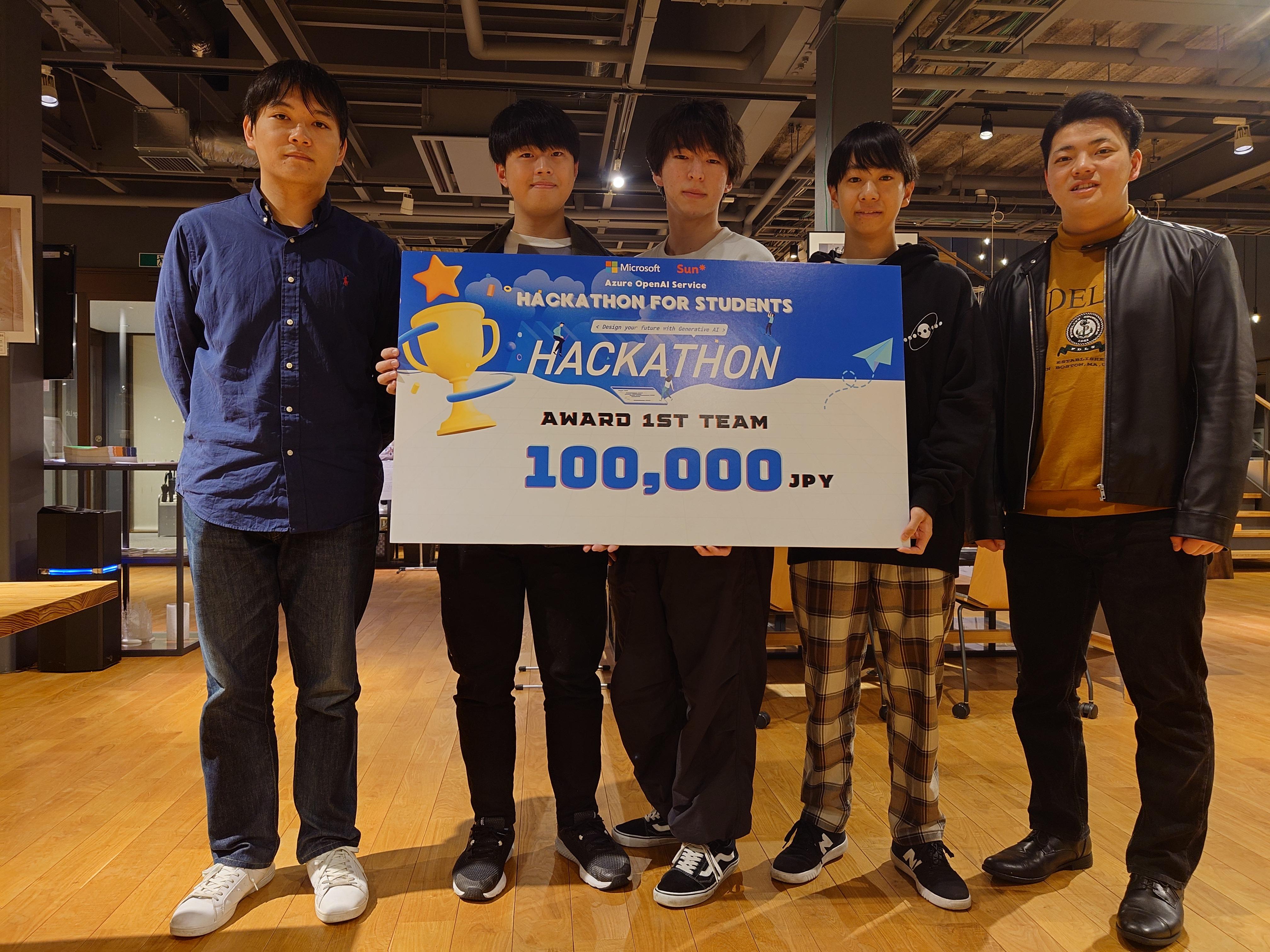 【金沢工業大学研究夢考房Start Up Project　Data Dreamersが優勝】1月27日に日本マイクロソフト品川本社で行われた生成AIをテーマとした「Azure OpenAI Service 大学生向けハッカソン」で