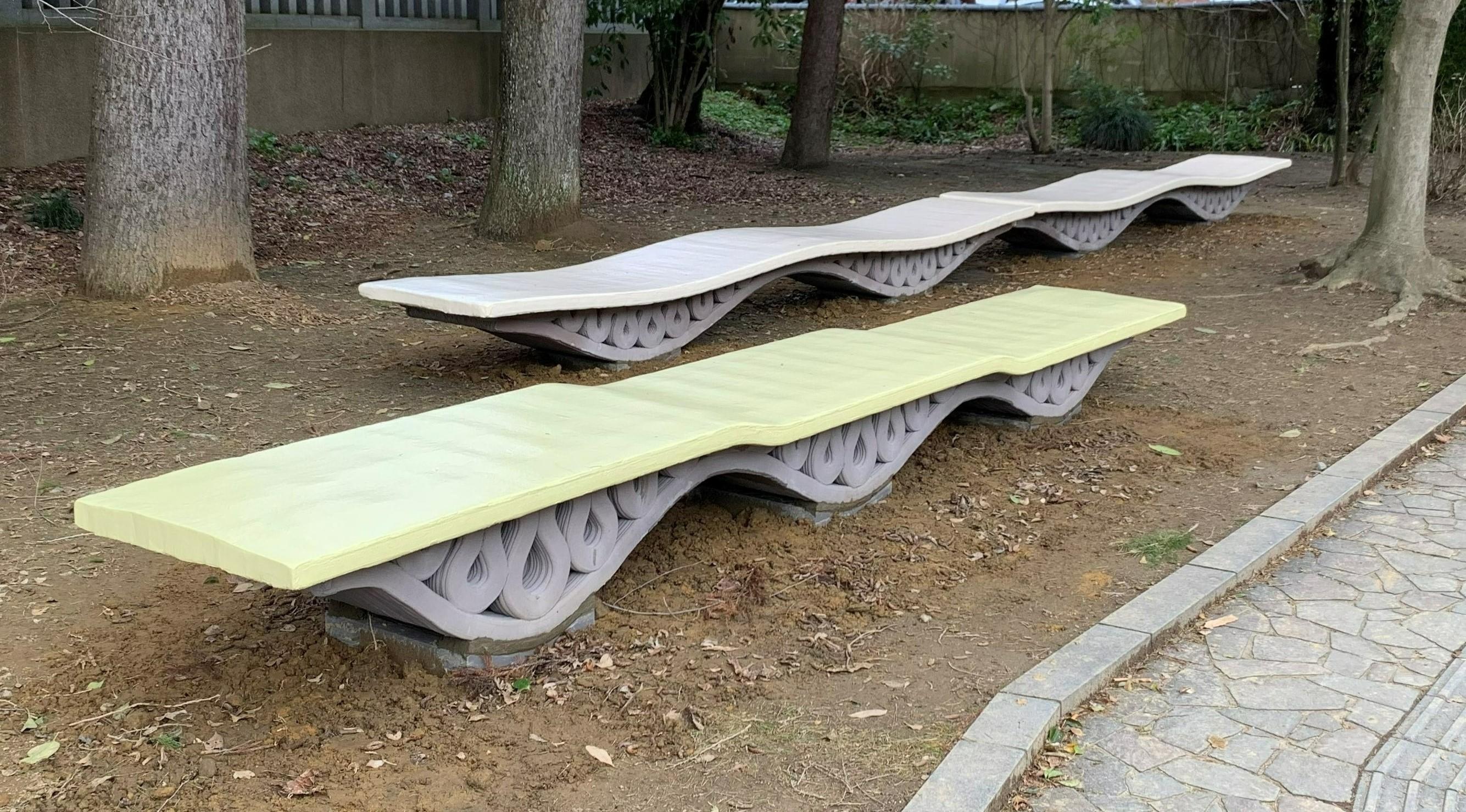 3Dプリンティング × CO₂で固まるコンクリート でベンチを製作。環境負荷低減と地域にゆかりのある意匠を実現して金沢市内の公園に設置--金沢工業大学、鹿島建設株式会社