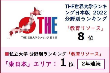 東京医科大学が「THE 世界大学ランキング日本版2022」の分野別ランキング「教育リソース」で、私立大学「東日本」エリア1位、全国2位を2年連続獲得