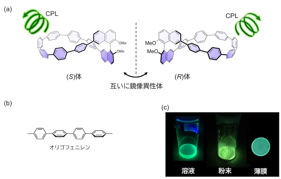 らせん状にねじれたオリゴフェニレンによる円偏光発光色素を開発 ～ 円偏光有機LEDやバイオイメージング材料への応用に期待 ～ 北里大学