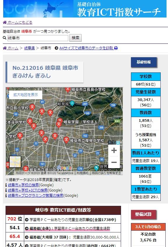 岐阜聖徳学園大学の芳賀高洋准教授が、文部科学省の「GIGAスクール構想」に有用なサイト「基礎自治体 教育ICT指数サーチ」を公開