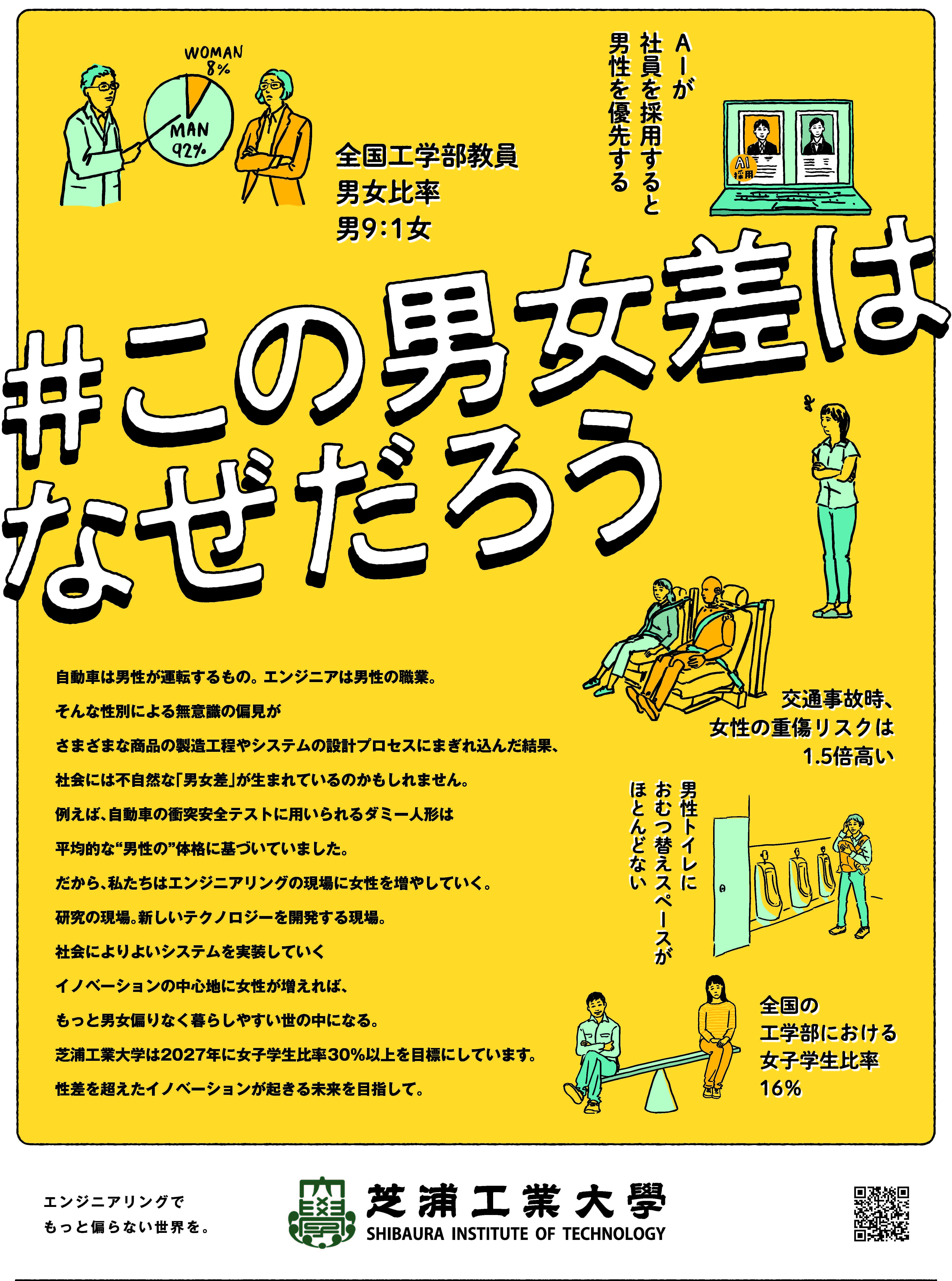 芝浦工業大学、｢国際女性デー｣にエンジニアリングにおけるダイバーシティの大切さを伝える広告出稿