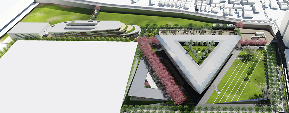 学校法人追手門学院が新キャンパス計画第2弾として大学および中・高の校舎完成予想図を発表 — 新教育を実現する校舎に