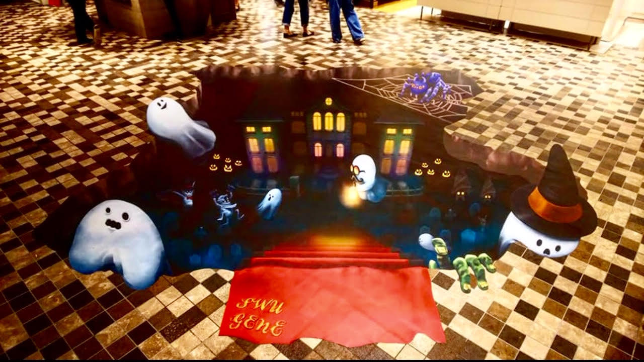 TRICK OR TREAT!!新宿マルイ本館に学生渾身のトリックアート出現 — 昭和女子大学