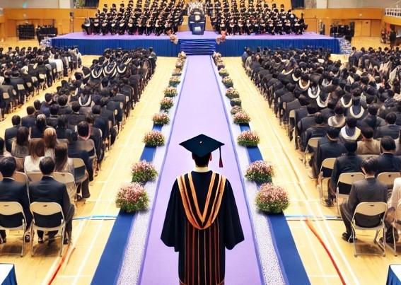 ◆関西大学が品格・伝統守りつつ「新しい卒業式」を挙行◆大学旗入場セレモニーや紫紺のランウェイ＆カーペットを導入