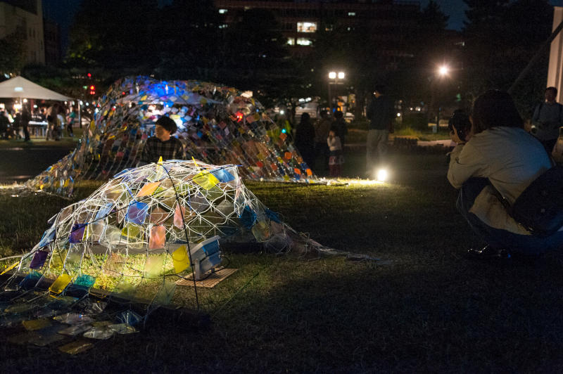 「金澤月見光路2018」 開催。金沢工業大学月見光路プロジェクトが手づくりのあかりのオブジェで城下町・金沢の夜を彩ります。