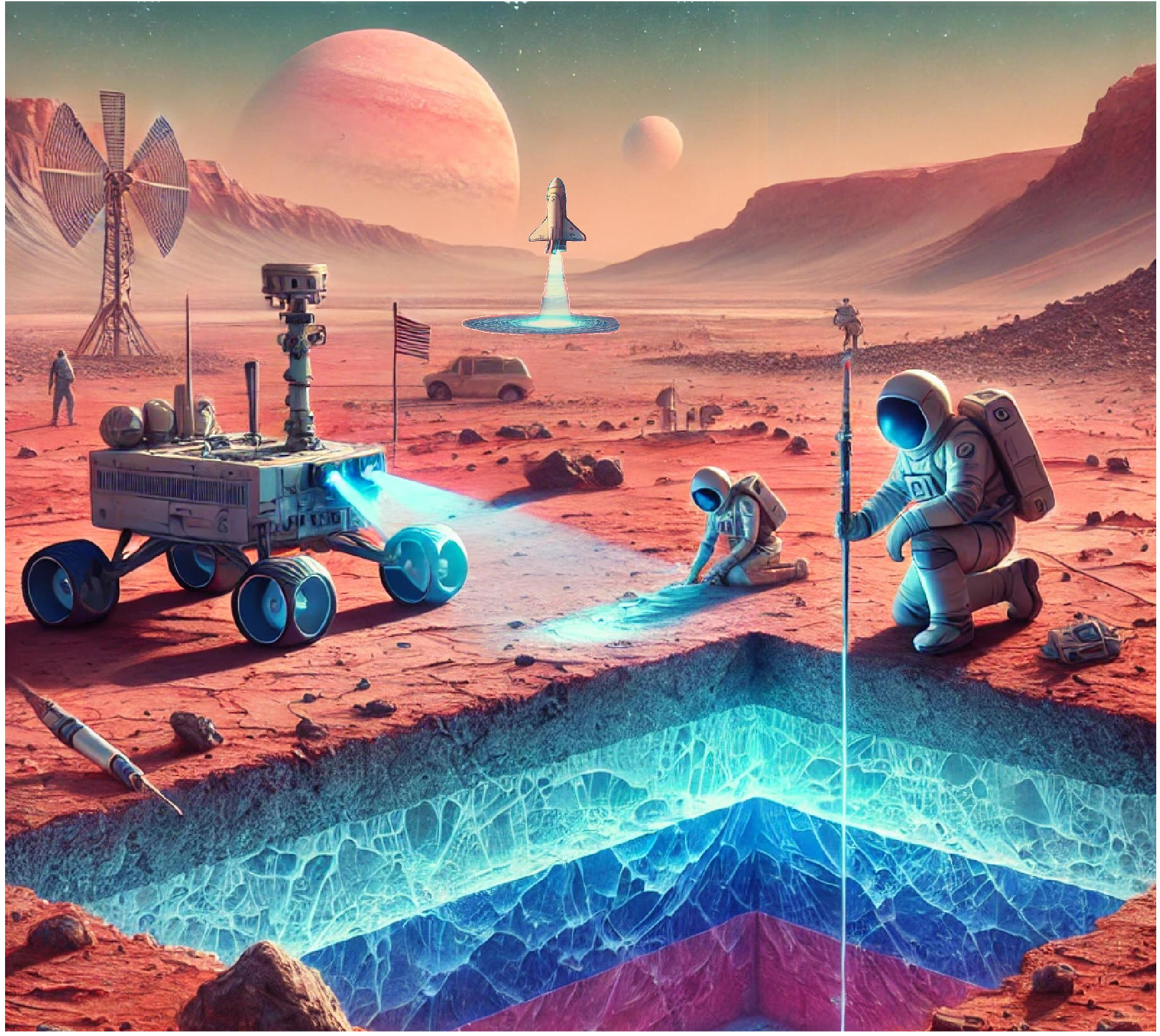 地球の永久凍土帯に広がる地形を用いて、火星の地下に氷が豊富にある場所を特定！