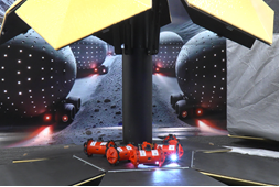 内閣府ムーンショット型研究開発制度プロジェクト「未知未踏領域における拠点建築のための集団共有知能をもつ進化型ロボット群」文科省庁舎で月探査AI群ロボットと月ミッション構想を紹介