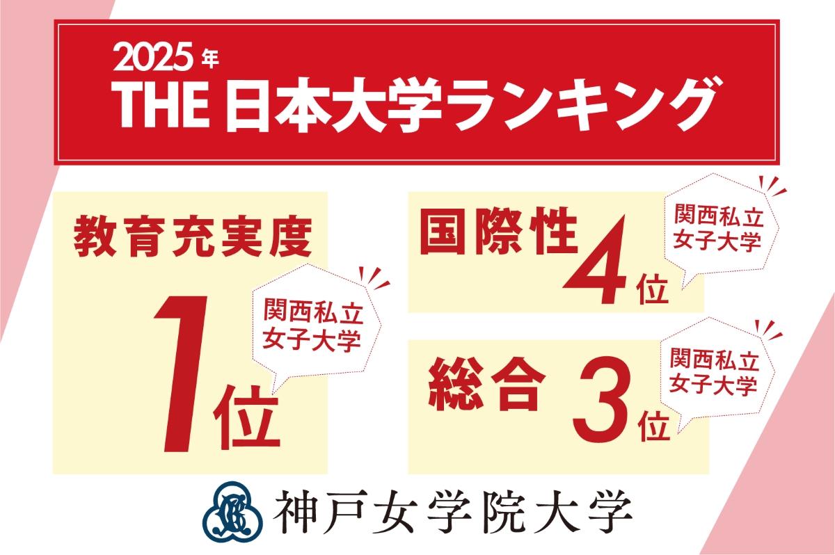 神戸女学院大学が「THE 日本大学ランキング 2025」において「教育充実度」「国際性」でランクイン ―「教育充実度」では関西の私立女子大学で1位に
