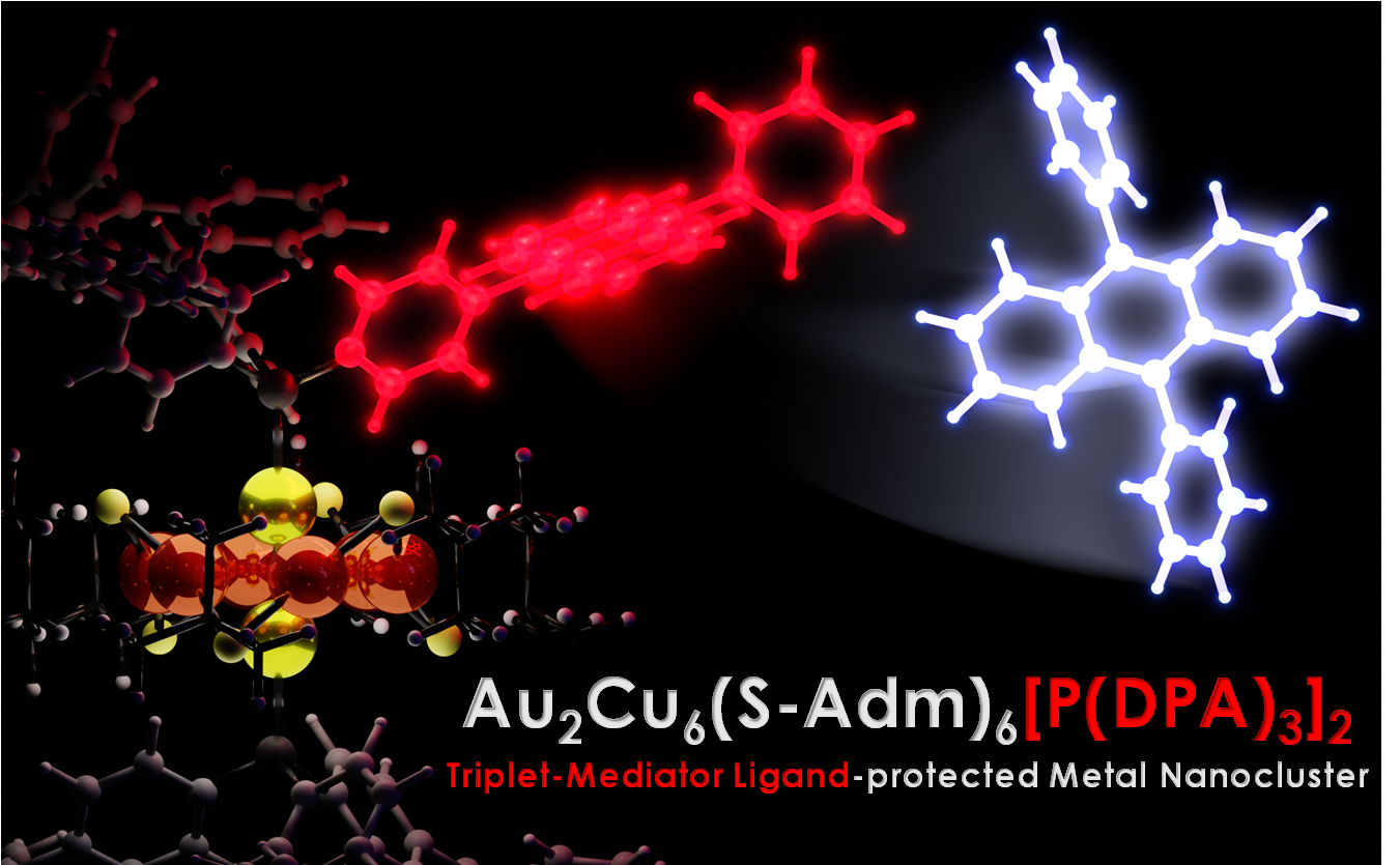 光エネルギーを保持する有機配位子で修飾した金属クラスターを開発し、太陽光照度で効率20%を超える赤色光-青色光アップコンバージョンを実現
