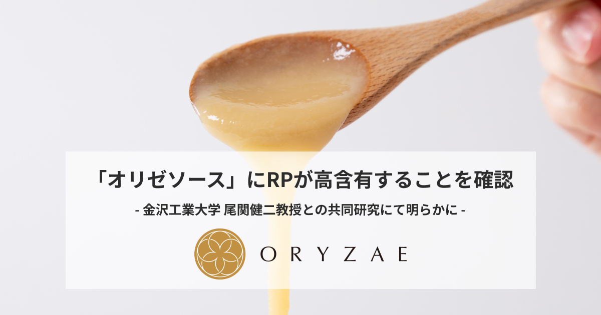 米麹から作る砂糖代替甘味料「オリゼソース」に難消化性タンパク質が高濃度に含有。「罪悪感のない”甘いしあわせ”」に加え、「腸活や角質水分量を高める効果」も期待。株式会社オリゼと金沢工業大学尾関研究室との共同研究で