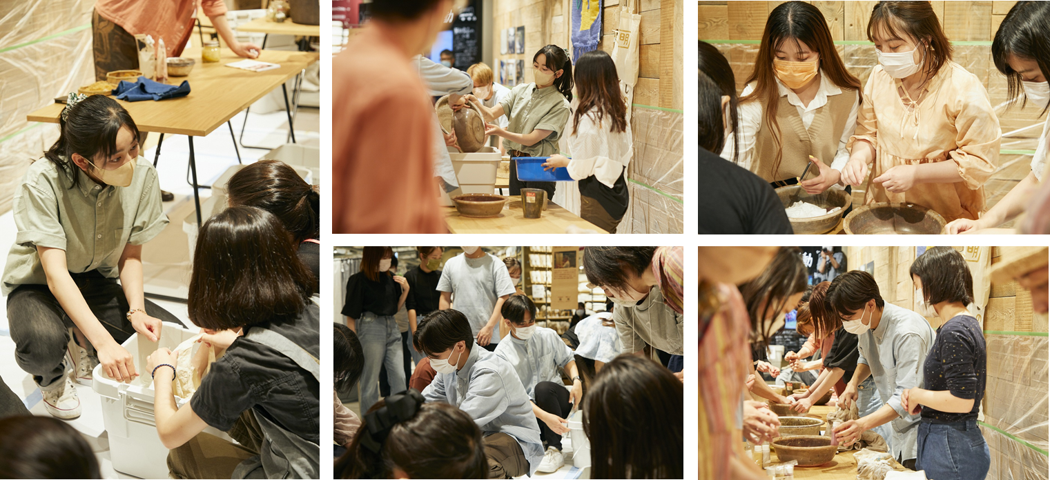 (株)良品計画 × ベンガラ染料販売「古色の美」× 産業能率大学　～無印良品 東京有明で開催された「ベンガラ染めワークショップ」に倉田ゼミが参加～