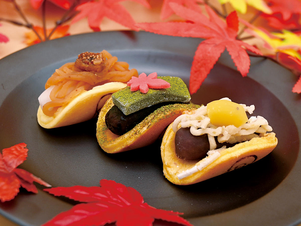 甲南女子大学生考案の和スイーツ、風味の異なる3つの味の「秋のどら焼き3姉妹」が商品化。「神戸ひがしなだスイーツめぐり」参加店にて販売中。