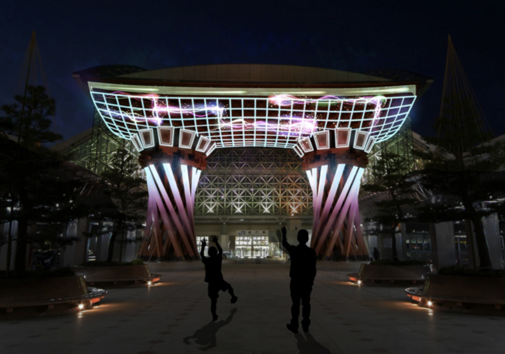 金沢工業大学が10月12・13日に金沢駅で「プロジェクションマッピング」を実施