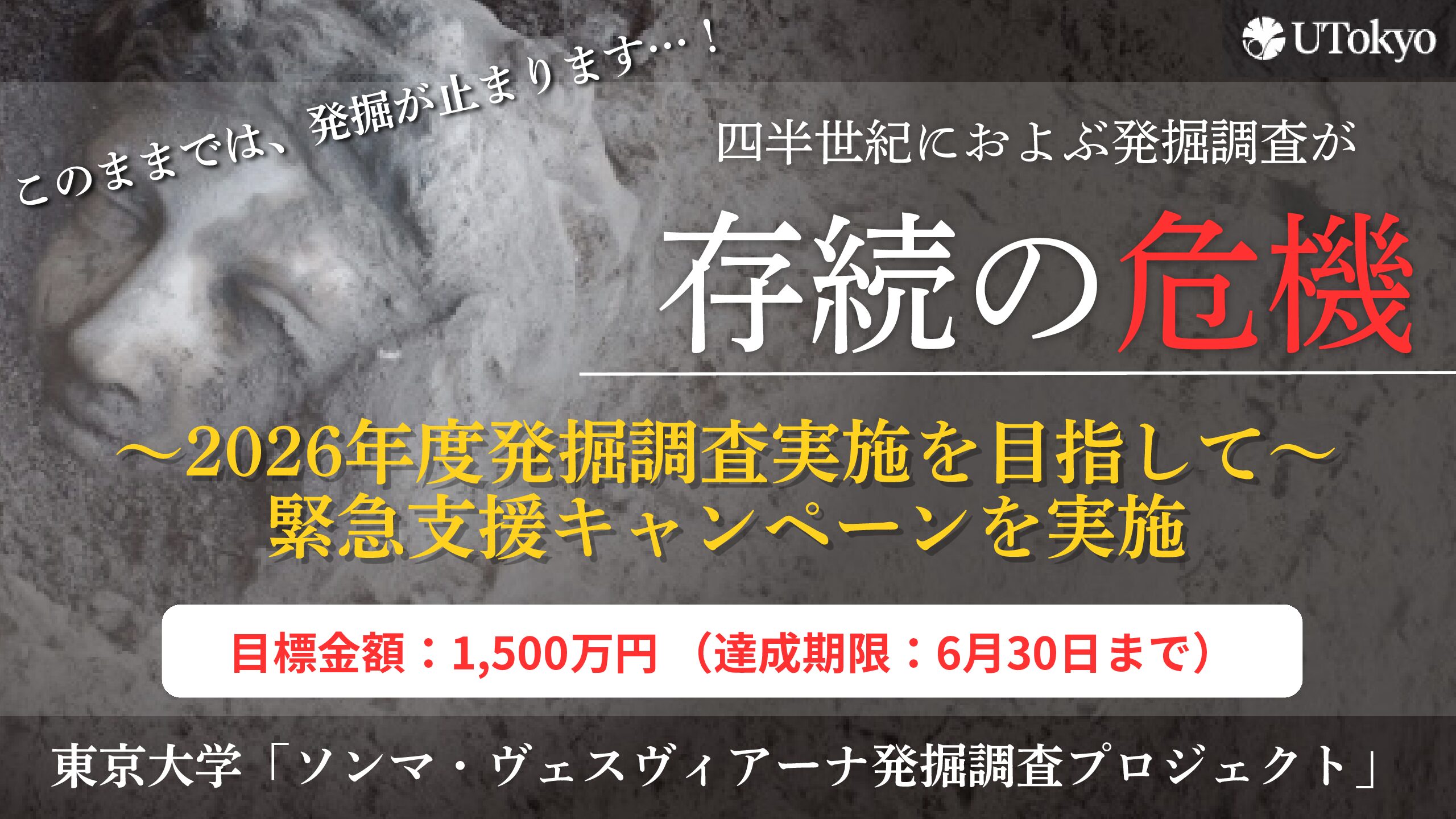 「初代ローマ皇帝アウグストゥス終焉の地」とされる古代ローマ遺跡、発掘調査継続の危機！― 東京大学「ソンマ・ヴェスヴィアーナ発掘プロジェクト」、発掘調査継続に必要な1,500万円の支援を呼びかけ