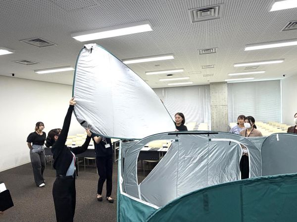 【跡見学園女子大学】妊産婦・乳児救護所訓練を実施しました
