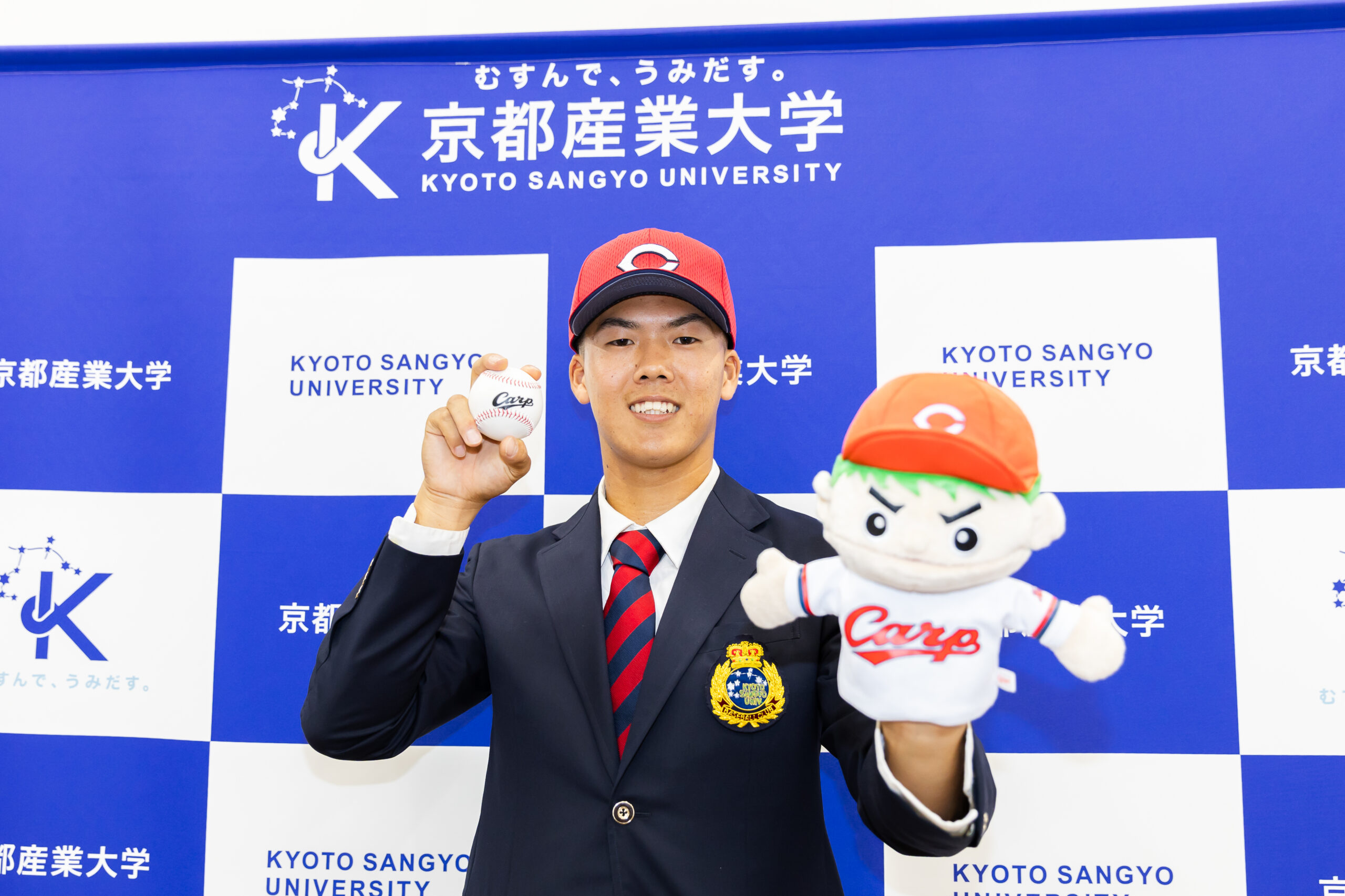 【京都産業大学】硬式野球部 野原元気さんが「プロ野球ドラフト会議」で広島東洋カープから3位指名！